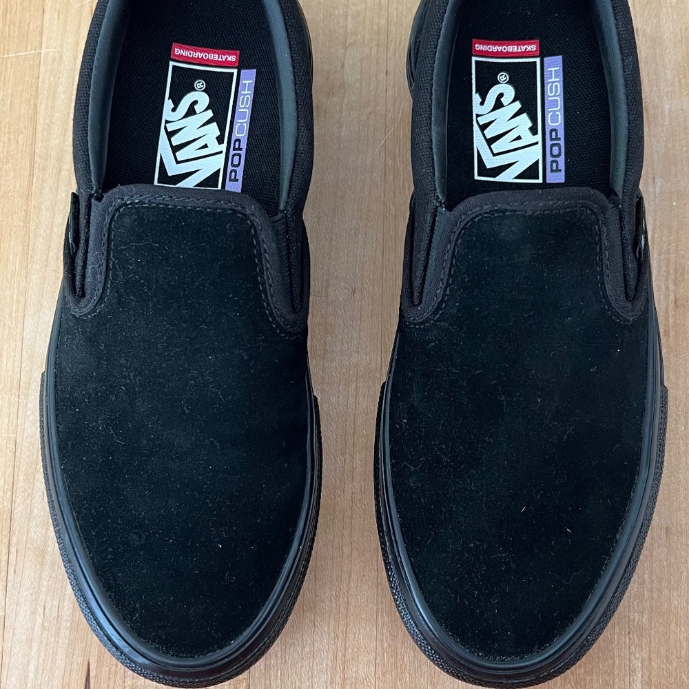 Vans All-black Suede Slip-ons - Men’s 6.5